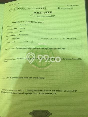 Kavling Tanah Dijual di Dau Malang Spesifikasi 171m2 Kavling Tanah Dijual di Dau Malang Spesifikasi 171m2