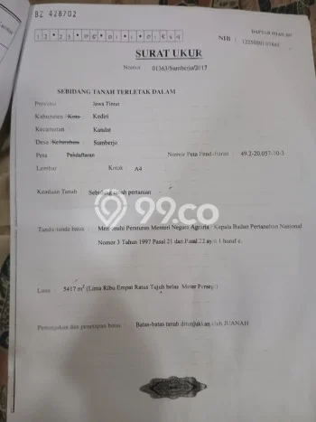 Kavling Tanah Dijual di Kandat Kediri Spesifikasi 5417m2 Kavling Tanah Dijual di Kandat Kediri Spesifikasi 5417m2