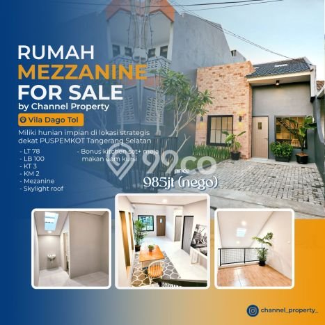 Rumah Eksklusif lokasi Serua, Tangerang, Luas 78m² LB 100m² Rumah Eksklusif lokasi Serua, Tangerang, Luas 78m² LB 100m²