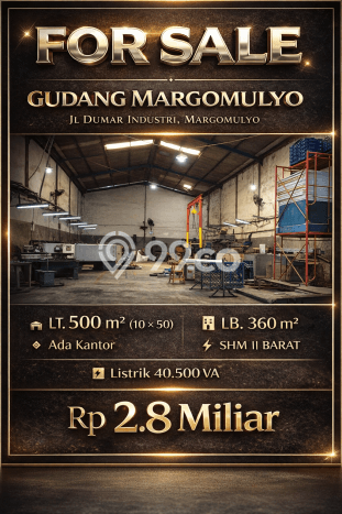 Untuk Dijual! Gudang di Margomulyo Surabaya LT 500m2 / LB 360m2 Kawasan Bisnis Untuk Dijual! Gudang di Margomulyo Surabaya LT 500m2 / LB 360m2 Kawasan Bisnis
