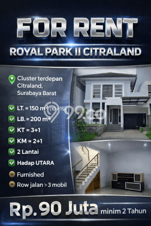 Rumah Disewakan Surabaya LT 150m2 LB 200m2 Area Citraland Rumah Disewakan Surabaya LT 150m2 LB 200m2 Area Citraland