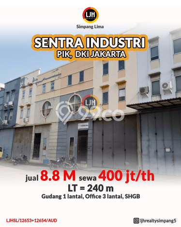 Gudang untuk disewa di Penjaringan punya LT 240m2 & LB 360m2 harga sewa kompetitif Gudang untuk disewa di Penjaringan punya LT 240m2 & LB 360m2 harga sewa kompetitif