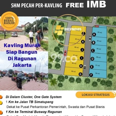 Tanah Dijual Lokasi Strategis di Jakarta Selatan dengan Luas 82m2 Tanah Dijual Lokasi Strategis di Jakarta Selatan dengan Luas 82m2