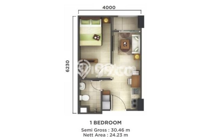 Apartemen Minimalis untuk Dijual di BSD Dengan Spesifikasi 1 KT & 1 KM Apartemen Minimalis untuk Dijual di BSD Dengan Spesifikasi 1 KT & 1 KM