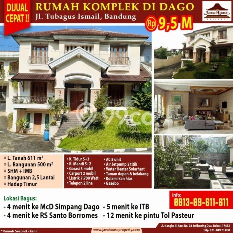 PROMO TERBATAS! Rumah Berkualitas di Coblong, Bandung, Luas 611m2m² Bangunan 500m2m² PROMO TERBATAS! Rumah Berkualitas di Coblong, Bandung, Luas 611m2m² Bangunan 500m2m²