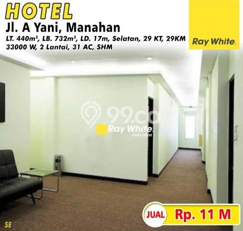 Hotel Kawasan Komersial di Banjarsari, Luas 732m2m², Jalan Utama Hotel Kawasan Komersial di Banjarsari, Luas 732m2m², Jalan Utama