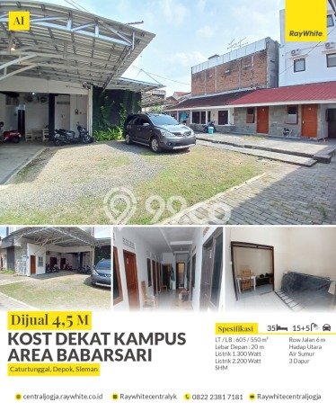 Unit Kost Dijual di Yogyakarta Spesifikasi 35 Kamar Tidur dan Area Ramai Unit Kost Dijual di Yogyakarta Spesifikasi 35 Kamar Tidur dan Area Ramai