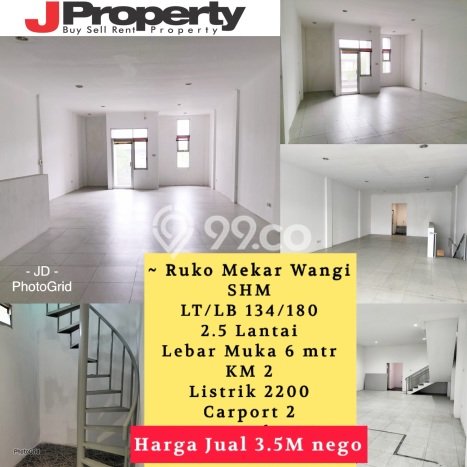 Untuk Dijual! Ruko di Mekar Wangi Bandung LT 134m2 / LB 180m2 Kawasan Strategis Untuk Dijual! Ruko di Mekar Wangi Bandung LT 134m2 / LB 180m2 Kawasan Strategis