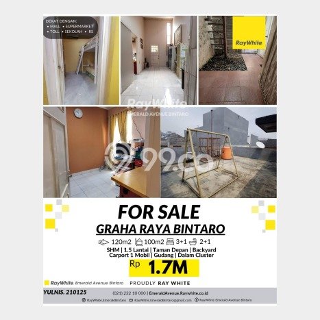 Dijual Rumah Eksklusif 3 KT di Graha Raya, Tangerang Selatan Dijual Rumah Eksklusif 3 KT di Graha Raya, Tangerang Selatan