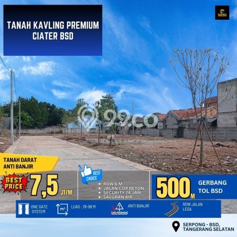 Kavling Tanah untuk Dijual di BSD, Tangerang, Luas 75m2 Kavling Tanah untuk Dijual di BSD, Tangerang, Luas 75m2