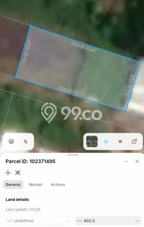 Untuk Dijual Tanah 402m2 di Jimbaran, Badung Untuk Dijual Tanah 402m2 di Jimbaran, Badung