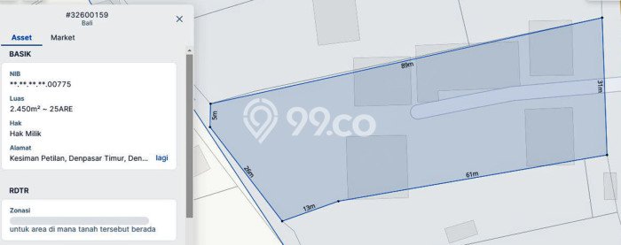 Tanah Dijual di Denpasar Seluas 5410m2 Strategis Tanah Dijual di Denpasar Seluas 5410m2 Strategis