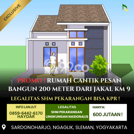 Rumah Asri dengan Luas Tanah 113m2m² di Kawasan Ngaglik, Sleman Rumah Asri dengan Luas Tanah 113m2m² di Kawasan Ngaglik, Sleman