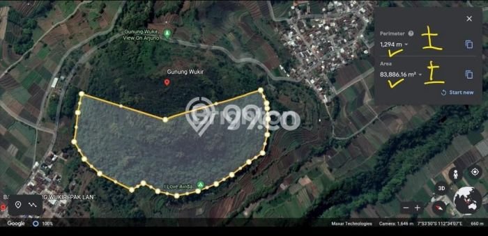 Tanah di Junrejo, Batu Luas 83061m2 Dijual Segera Tanah di Junrejo, Batu Luas 83061m2 Dijual Segera