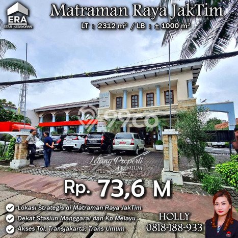 Komersial Bagus LT 2312m2 LB 1000m2 Dijual di Matraman Jakarta Timur Komersial Bagus LT 2312m2 LB 1000m2 Dijual di Matraman Jakarta Timur