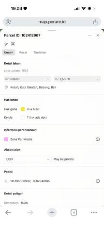 Dijual Tanah Lokasi Kutuh, Badung Seluas 1500m2 Dijual Tanah Lokasi Kutuh, Badung Seluas 1500m2