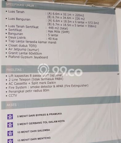 Ruko Dijual di Prime Area Jakarta Timur Luas 1100m2 Ruko Dijual di Prime Area Jakarta Timur Luas 1100m2