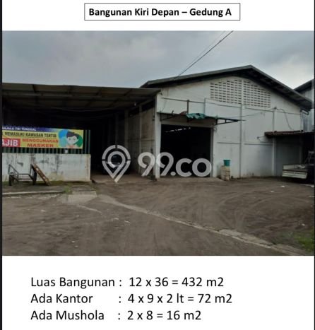 Pabrik Dijual di Gedangan LT 3910m2, LB 2028m2 untuk Investasi Pabrik Dijual di Gedangan LT 3910m2, LB 2028m2 untuk Investasi