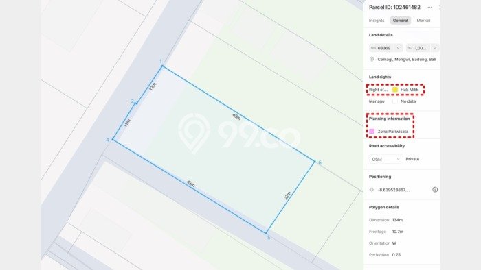 Tanah Dijual di Badung Seluas 1000m2 Strategis Tanah Dijual di Badung Seluas 1000m2 Strategis