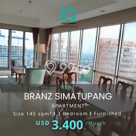 Apartemen Disewakan 3 Kamar Murah Siap Huni di Jakarta Selatan, Luas 145m2 Apartemen Disewakan 3 Kamar Murah Siap Huni di Jakarta Selatan, Luas 145m2