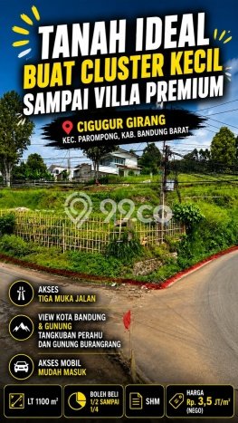 Tanah Kavling untuk Dijual di Parongpong Bandung Barat 1100m2 Tanah Kavling untuk Dijual di Parongpong Bandung Barat 1100m2