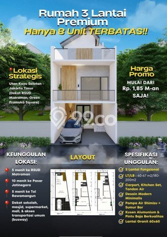 For Sale Hunian Rumah Nyaman 3 Kamar di Rawamangun, Jakarta Timur For Sale Hunian Rumah Nyaman 3 Kamar di Rawamangun, Jakarta Timur