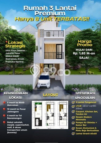For Sale Hunian Rumah Nyaman 3 Kamar di Rawamangun, Jakarta Timur For Sale Hunian Rumah Nyaman 3 Kamar di Rawamangun, Jakarta Timur