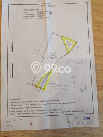 Tanah Dijual Lokasi Gunung Putri, Bogor Luas 15555m2 Legalitas Aman Tanah Dijual Lokasi Gunung Putri, Bogor Luas 15555m2 Legalitas Aman