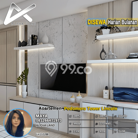 Apartemen Disewa Terjangkau 1 KT / 1 KM di Medan Barat, Medan Apartemen Disewa Terjangkau 1 KT / 1 KM di Medan Barat, Medan