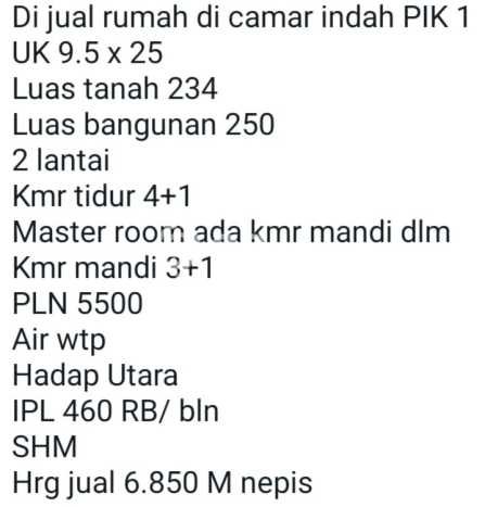 PROMO SPESIAL! Rumah Siap Huni di Pantai Indah Kapuk, Jakarta Utara, LT 234m² LB 250m² PROMO SPESIAL! Rumah Siap Huni di Pantai Indah Kapuk, Jakarta Utara, LT 234m² LB 250m²