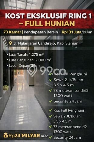 Dijual Kost di Ngaglik, Sleman, 0 KT, 74 KM, Luas 2000m2 Dijual Kost di Ngaglik, Sleman, 0 KT, 74 KM, Luas 2000m2