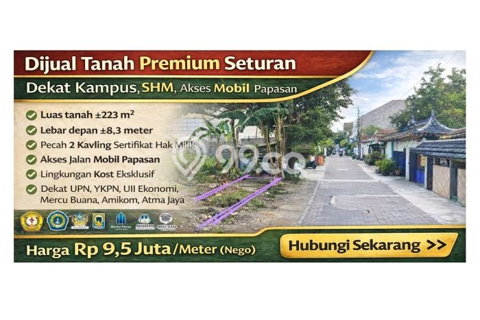 Kavling Tanah Dijual di Sleman Sleman Spesifikasi 223m2 Kavling Tanah Dijual di Sleman Sleman Spesifikasi 223m2