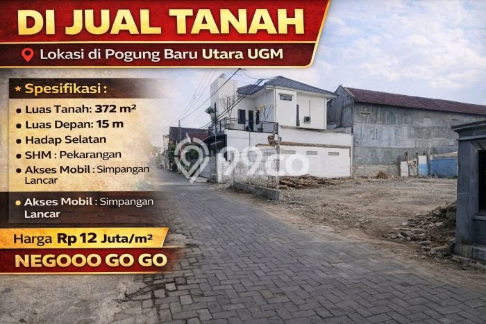 Tanah Kavling di Sleman Dijual dengan Luas 372m2 Tanah Kavling di Sleman Dijual dengan Luas 372m2