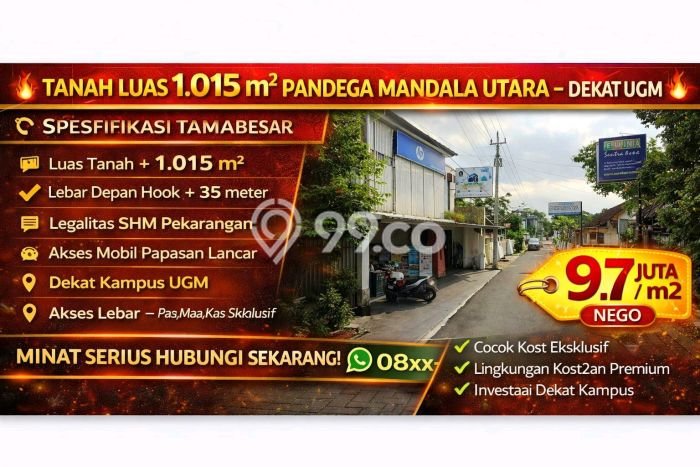 Tanah Kavling di Sleman Dijual dengan Luas 1015m2 Tanah Kavling di Sleman Dijual dengan Luas 1015m2