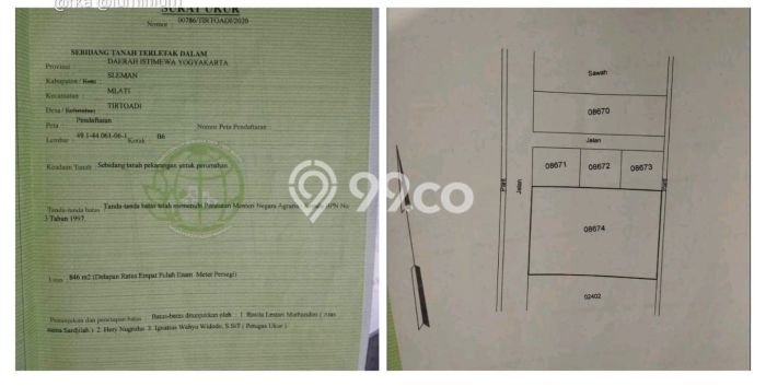 Lahan Kosong Dijual di Mlati, Sleman, Luas 846m2 Area Strategis Lahan Kosong Dijual di Mlati, Sleman, Luas 846m2 Area Strategis