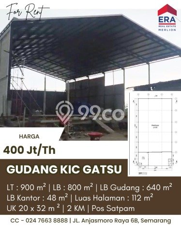 Gudang disewakan di Ngaliyan Semarang dengan luas bangunan 800m2 Gudang disewakan di Ngaliyan Semarang dengan luas bangunan 800m2