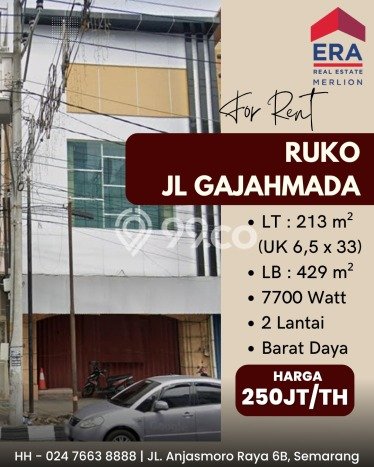 Ruko disewakan di Semarang Tengah Semarang dengan luas bangunan 429m2 Ruko disewakan di Semarang Tengah Semarang dengan luas bangunan 429m2