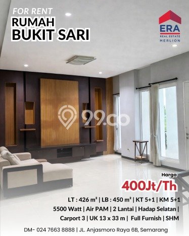 Rumah sewa siap huni 5 Kamar Tidur di Bukit Sari, Semarang Rumah sewa siap huni 5 Kamar Tidur di Bukit Sari, Semarang