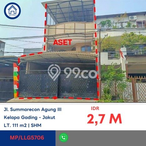 Dijual Hunian Mewah dengan Fasilitas Sekitar Lengkap di Kelapa Gading, Jakarta Utara Dijual Hunian Mewah dengan Fasilitas Sekitar Lengkap di Kelapa Gading, Jakarta Utara