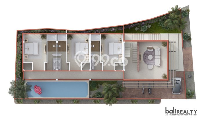 Rumah Elit LB 360m2 Siap Huni Desain Elegan di Cemagi, Badung Rumah Elit LB 360m2 Siap Huni Desain Elegan di Cemagi, Badung