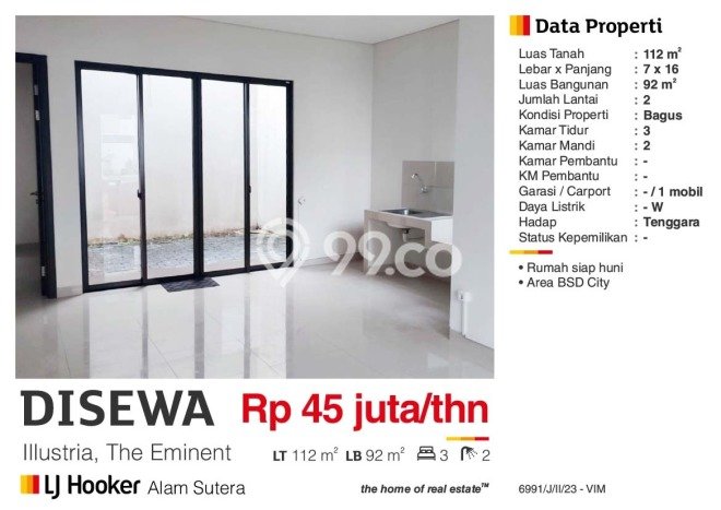 HARGA SPESIAL! Rumah di BSD City, Dekat Fasilitas, 3 KT, Luas 112m² LB 92m² HARGA SPESIAL! Rumah di BSD City, Dekat Fasilitas, 3 KT, Luas 112m² LB 92m²