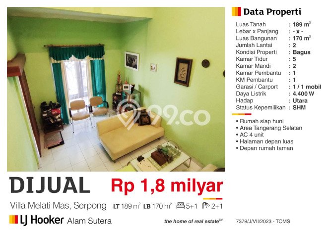 Rumah Berkualitas Serpong, Tangerang Selatan, Luas 189m² Bangunan 170m² Rumah Berkualitas Serpong, Tangerang Selatan, Luas 189m² Bangunan 170m²