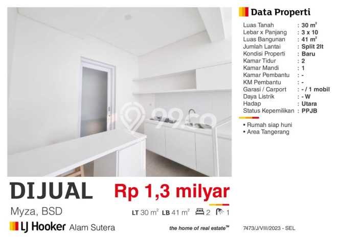SPECIAL OFFER! Tersedia KPR Rumah Minimalis di BSD, Tangerang, Luas 30m² LB 41m² SPECIAL OFFER! Tersedia KPR Rumah Minimalis di BSD, Tangerang, Luas 30m² LB 41m²