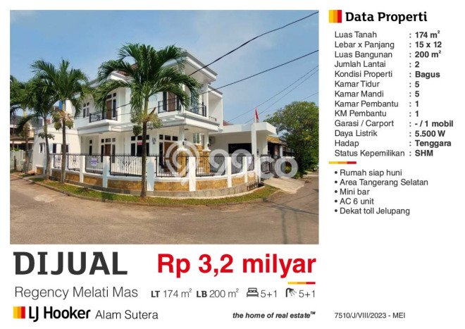 Kesempatan Investasi di Serpong Regency Melati Mas, Dekat Kawasan Komersial, Tangerang Selatan - 5 Kamar Tidur Kesempatan Investasi di Serpong Regency Melati Mas, Dekat Kawasan Komersial, Tangerang Selatan - 5 Kamar Tidur