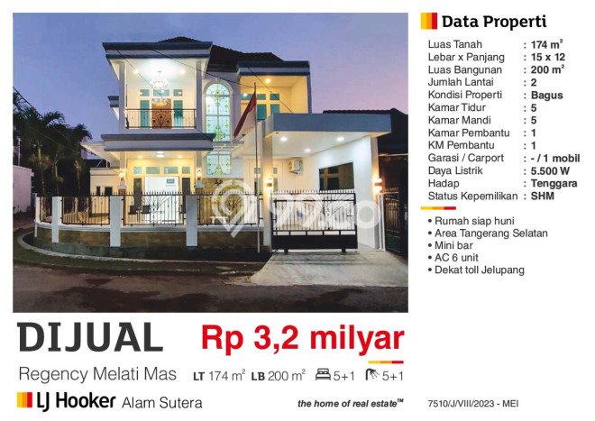 Kesempatan Investasi di Serpong Regency Melati Mas, Dekat Kawasan Komersial, Tangerang Selatan - 5 Kamar Tidur Kesempatan Investasi di Serpong Regency Melati Mas, Dekat Kawasan Komersial, Tangerang Selatan - 5 Kamar Tidur