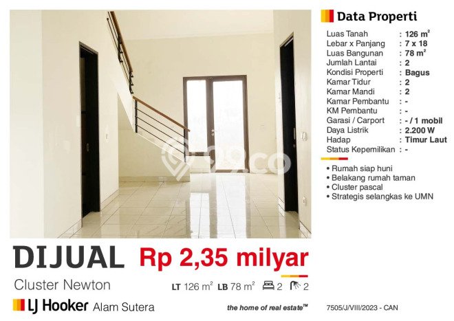 Investasi Menjanjikan LT 126m² Lokasi Strategis di Kawasan Berkembang Gading Serpong, Tangerang Investasi Menjanjikan LT 126m² Lokasi Strategis di Kawasan Berkembang Gading Serpong, Tangerang