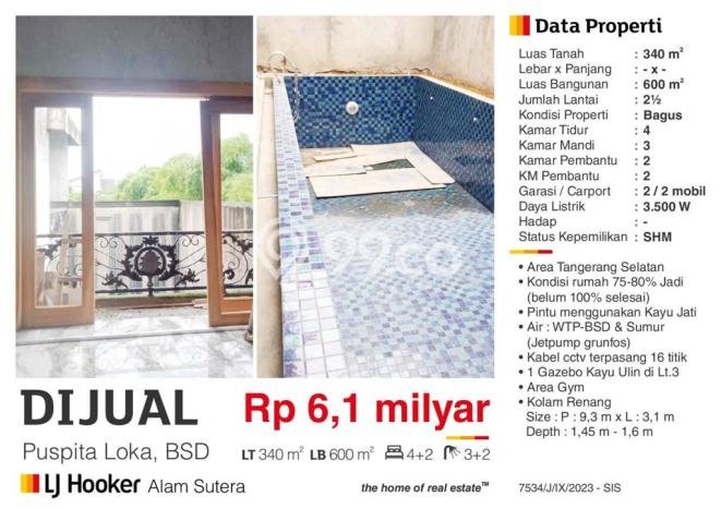 Dijual Segera Rumah 4 Kamar Tidur di BSD, Keamanan 24 Jam, Tangerang Dijual Segera Rumah 4 Kamar Tidur di BSD, Keamanan 24 Jam, Tangerang