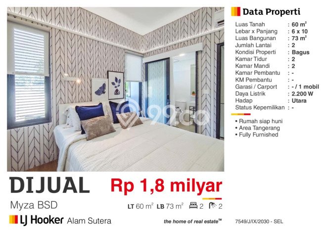 Rumah di BSD, LT 60m², LB 73m² Rumah di BSD, LT 60m², LB 73m²