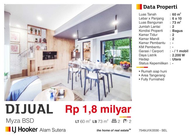 Rumah di BSD, LT 60m², LB 73m² Rumah di BSD, LT 60m², LB 73m²