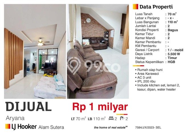 Dijual Cepat Rumah 2 KT 2 KM di Karawaci, Tangerang Dijual Cepat Rumah 2 KT 2 KM di Karawaci, Tangerang